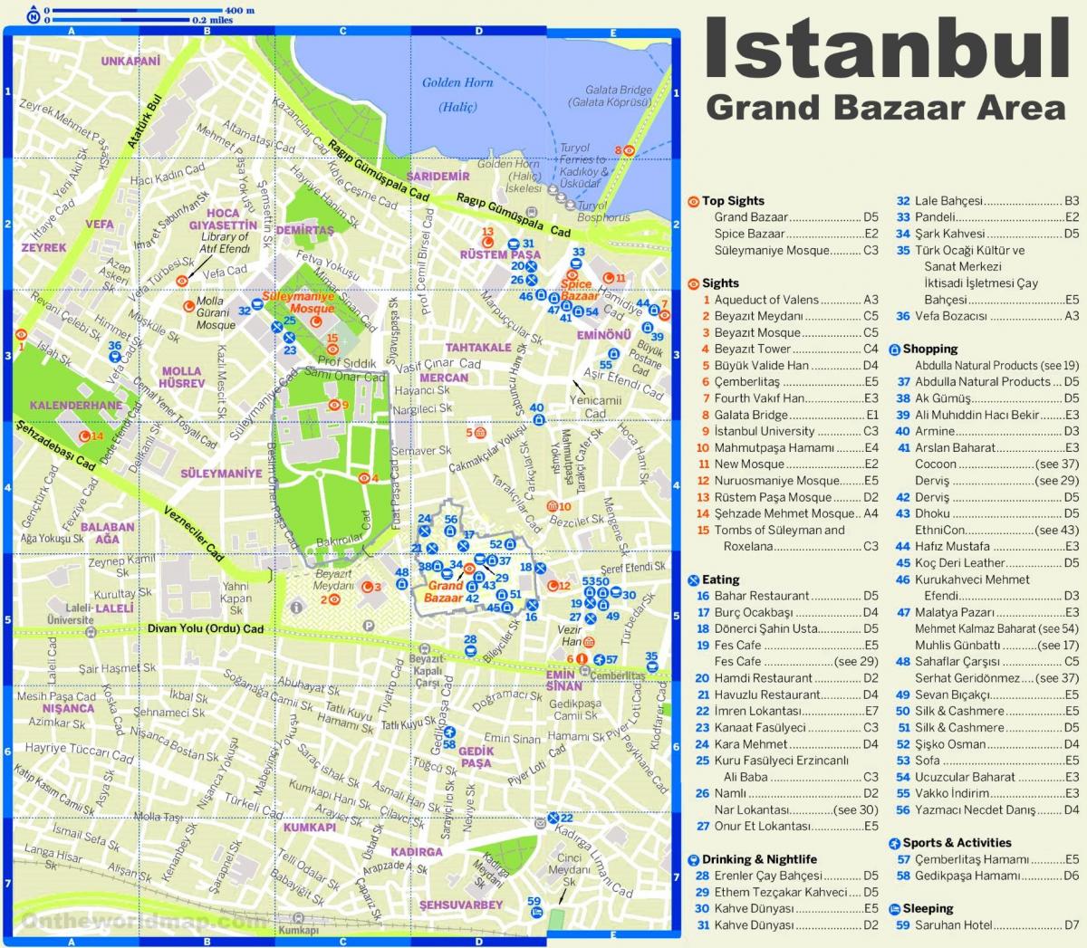 istanbul bazar mapě