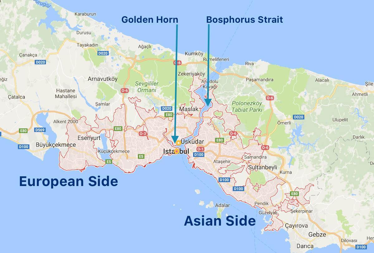 istanbul european side mapě