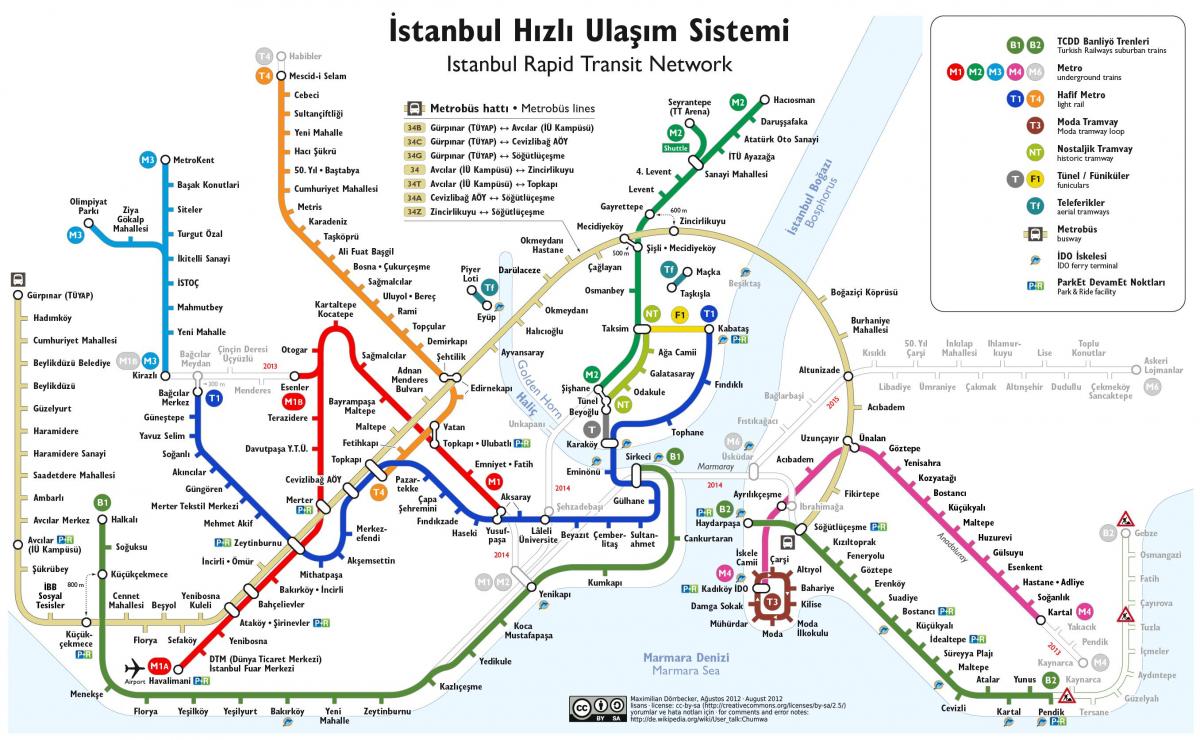 mapa istanbulu lanová dráha