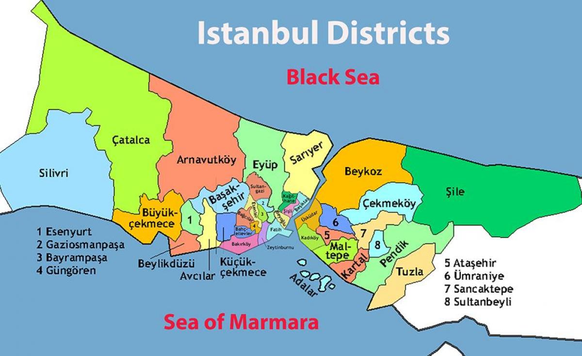 mapa oblasti istanbul