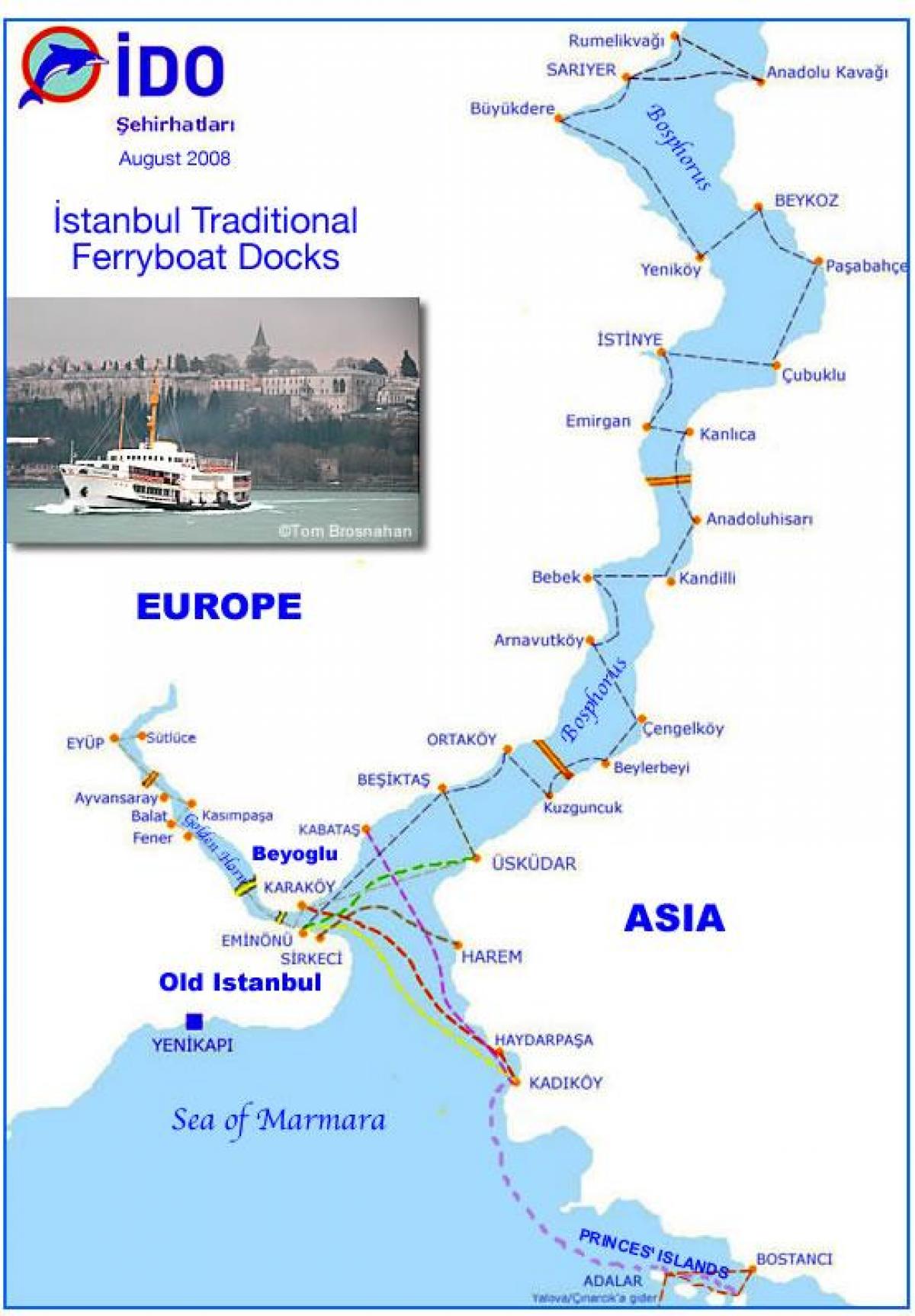bosphorus ferry mapě