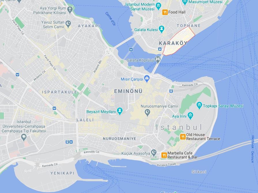 mapa karakoy istanbul