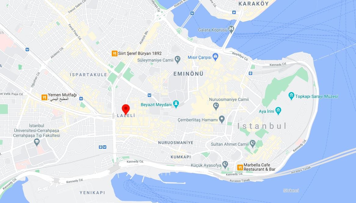 istanbul laleli mapě