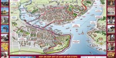 Istanbul hop on hop off bus mapa