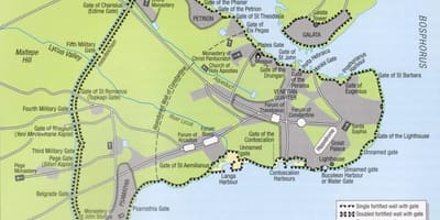 Mapa hradby konstantinopole