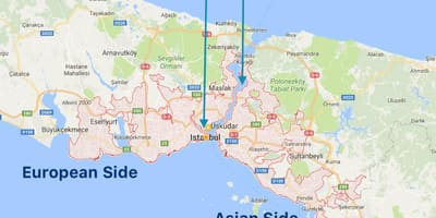 Istanbul european side mapě