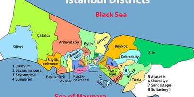Mapa oblasti istanbul