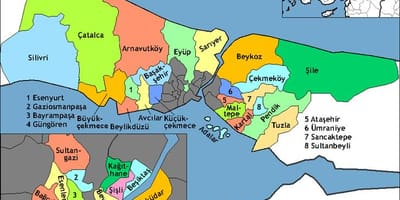 Istanbul regionů mapě