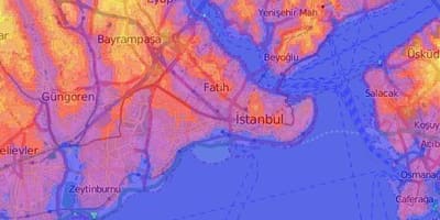 Mapa istanbulu topografické