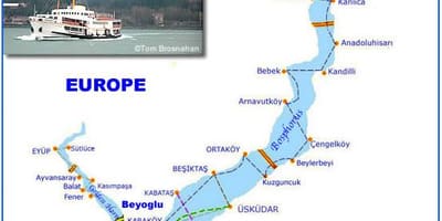 Bosphorus ferry mapě