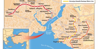 Mapa istanbulu tunelu