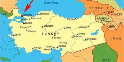 Mapa istanbulu a okolních zemí