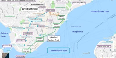 Istiklal street v istanbulská provincie mapě