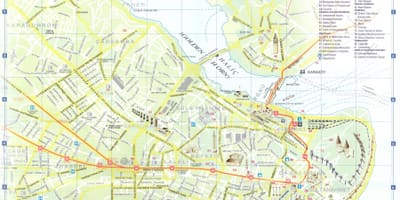 Mapa modrá mešita, hagia sophia