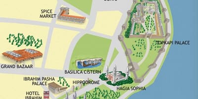 Modrá mešita istanbul mapě